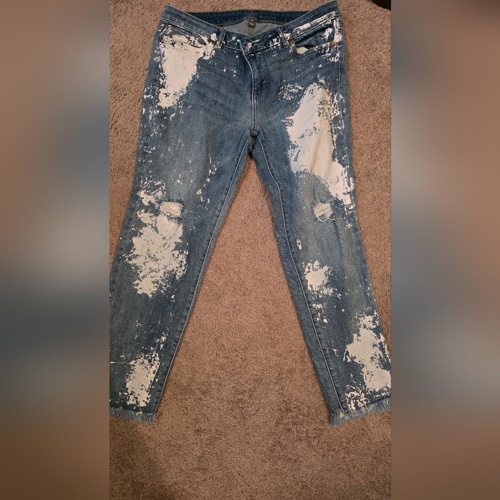 Soho Blue Distressed Ankle Jeans